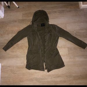 Green long army jacket